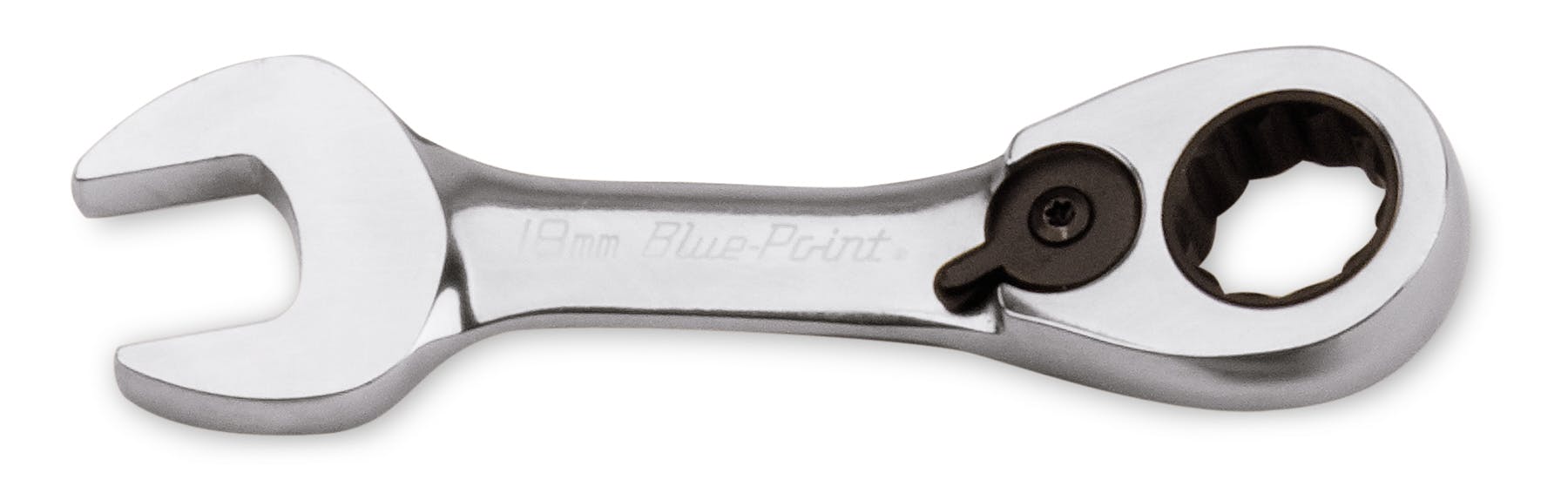 18 mm 12-Point Metric 15° Offset Short Ratcheting Combination Wrench (Blue-Point®) | BOERMS18 18 mm 12-Point Metric 15° Offset Short Ratcheting Combination Wrench (Blue-Point®) | BOERMS18